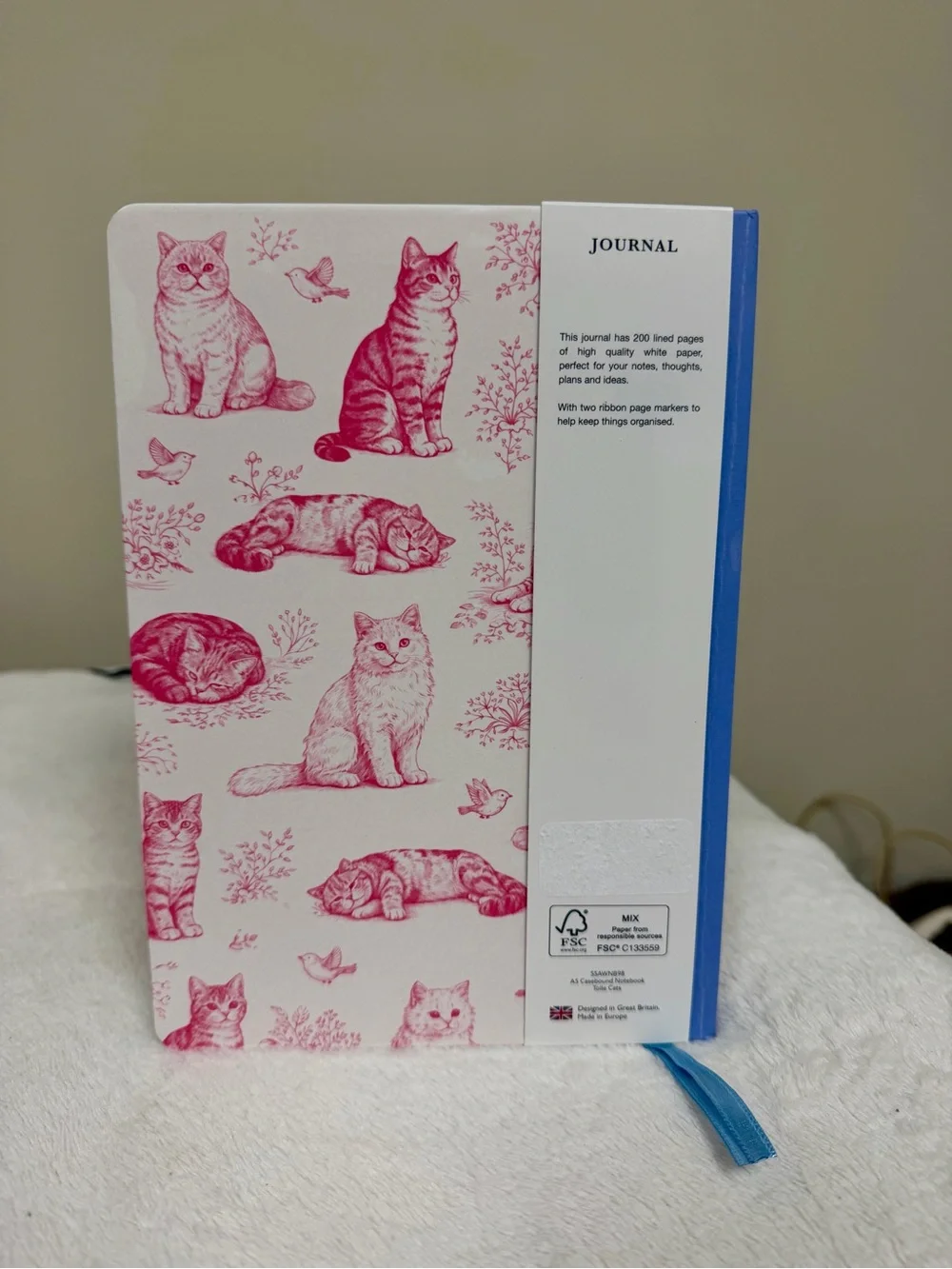 Hardcover Journal with Cat Design